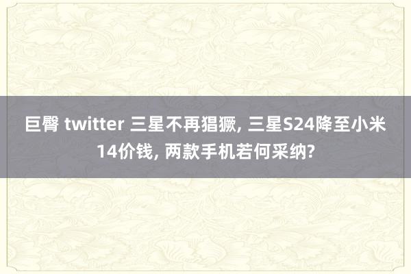 巨臀 twitter 三星不再猖獗, 三星S24降至小米14价钱, 两款手机若何采纳?