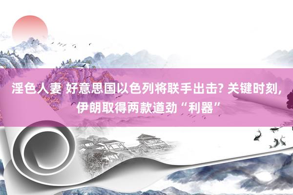 淫色人妻 好意思国以色列将联手出击? 关键时刻， 伊朗取得两款遒劲“利器”