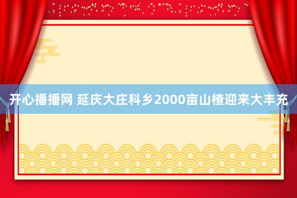 开心播播网 延庆大庄科乡2000亩山楂迎来大丰充