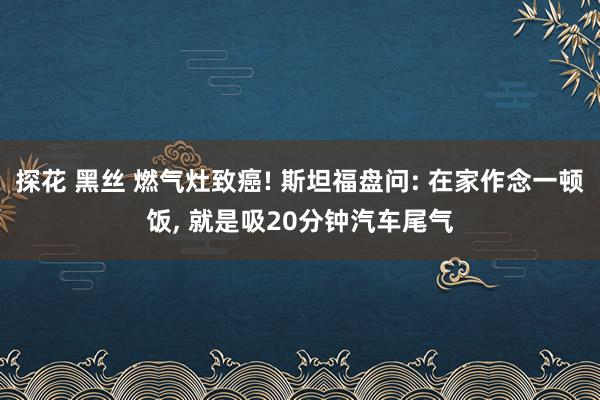 探花 黑丝 燃气灶致癌! 斯坦福盘问: 在家作念一顿饭, 就是吸20分钟汽车尾气