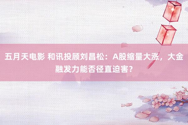 五月天电影 和讯投顾刘昌松：A股缩量大涨，大金融发力能否径直迫害？