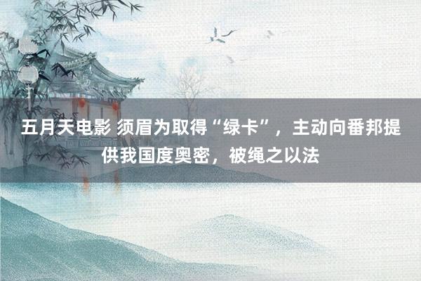 五月天电影 须眉为取得“绿卡”，主动向番邦提供我国度奥密，被绳之以法