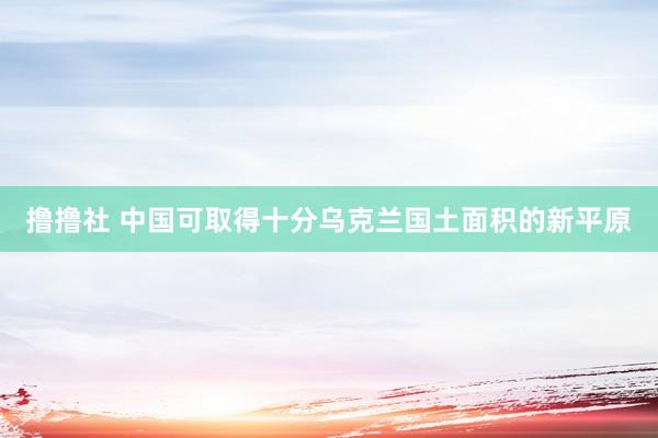 撸撸社 中国可取得十分乌克兰国土面积的新平原