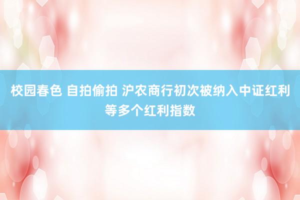 校园春色 自拍偷拍 沪农商行初次被纳入中证红利等多个红利指数