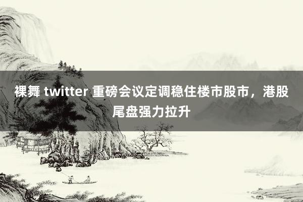 裸舞 twitter 重磅会议定调稳住楼市股市，港股尾盘强力拉升