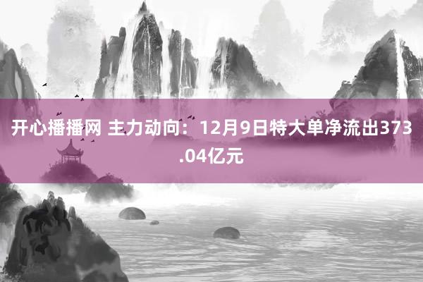 开心播播网 主力动向：12月9日特大单净流出373.04亿元