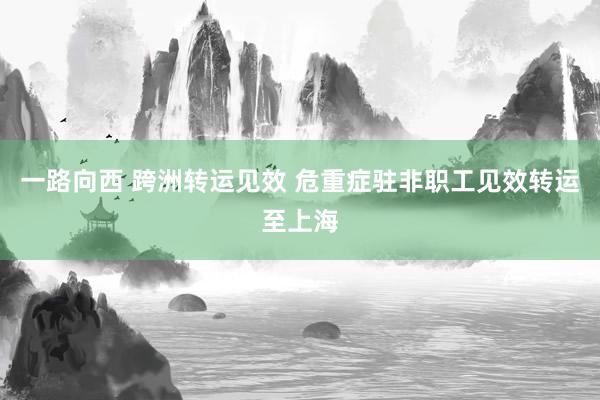 一路向西 跨洲转运见效 危重症驻非职工见效转运至上海