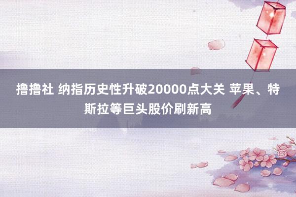 撸撸社 纳指历史性升破20000点大关 苹果、特斯拉等巨头股价刷新高