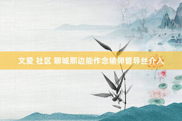 文爱 社区 聊城那边能作念输卵管导丝介入