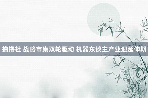 撸撸社 战略市集双轮驱动 机器东谈主产业迎延伸期