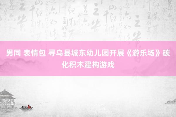 男同 表情包 寻乌县城东幼儿园开展《游乐场》碳化积木建构游戏