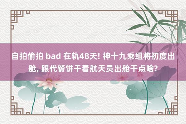 自拍偷拍 bad 在轨48天! 神十九乘组将初度出舱， 跟代餐饼干看航天员出舱干点啥?