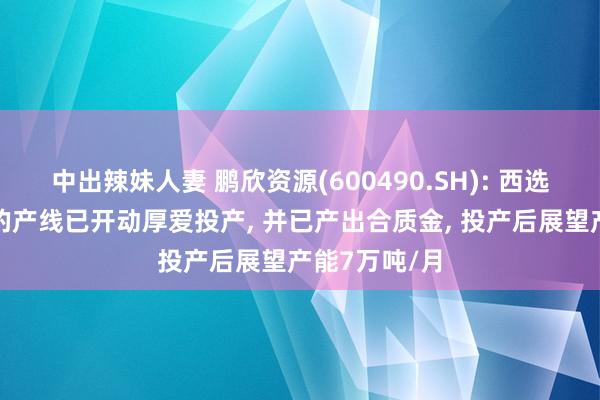 中出辣妹人妻 鹏欣资源(600490.SH): 西选厂本次开发的产线已开动厚爱投产， 并已产出合质金， 投产后展望产能7万吨/月