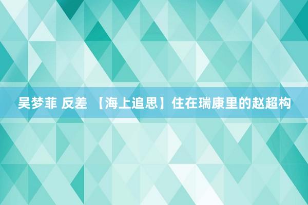 吴梦菲 反差 【海上追思】住在瑞康里的赵超构