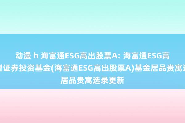 动漫 h 海富通ESG高出股票A: 海富通ESG高出股票型证券投资基金(海富通ESG高出股票A)基金居品贵寓选录更新