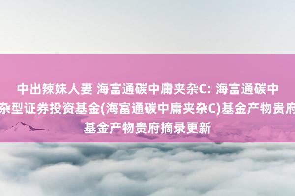 中出辣妹人妻 海富通碳中庸夹杂C: 海富通碳中庸主题夹杂型证券投资基金(海富通碳中庸夹杂C)基金产物贵府摘录更新