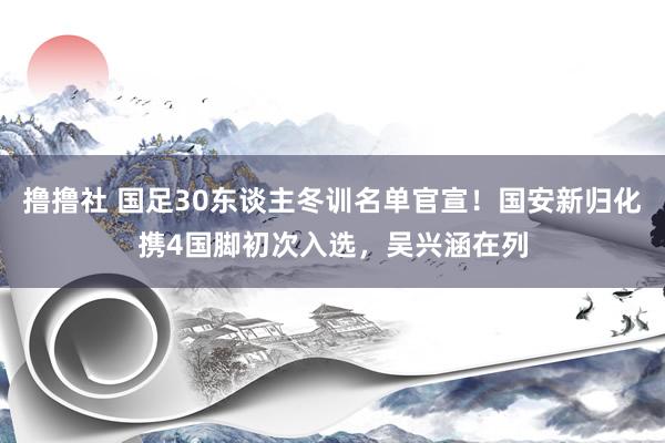 撸撸社 国足30东谈主冬训名单官宣！国安新归化携4国脚初次入选，吴兴涵在列