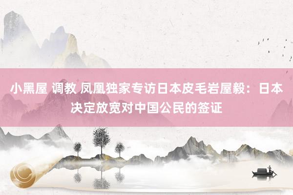 小黑屋 调教 凤凰独家专访日本皮毛岩屋毅：日本决定放宽对中国公民的签证