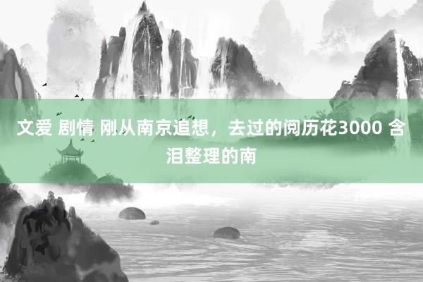 文爱 剧情 刚从南京追想，去过的阅历花3000 含泪整理的南