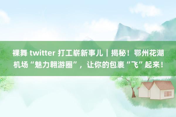 裸舞 twitter 打工崭新事儿｜揭秘！鄂州花湖机场“魅力翱游圈”，让你的包裹“飞”起来！