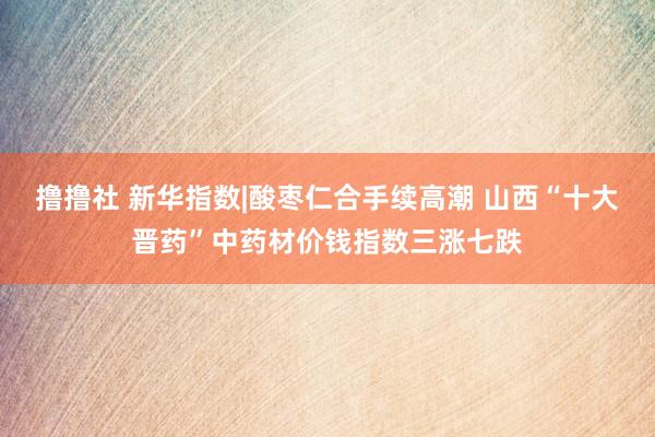 撸撸社 新华指数|酸枣仁合手续高潮 山西“十大晋药”中药材价钱指数三涨七跌