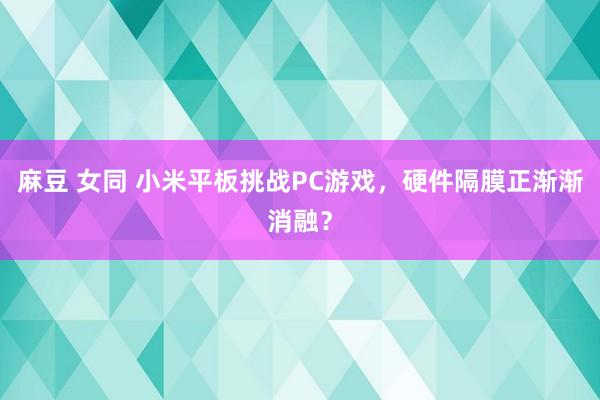 麻豆 女同 小米平板挑战PC游戏，硬件隔膜正渐渐消融？
