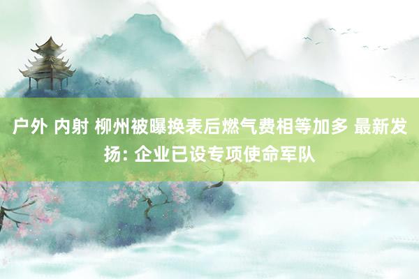 户外 内射 柳州被曝换表后燃气费相等加多 最新发扬: 企业已设专项使命军队