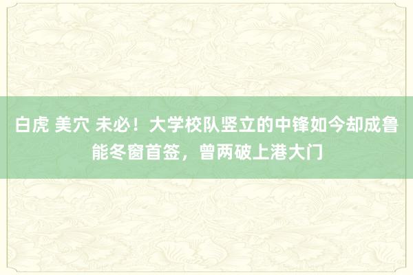 白虎 美穴 未必！大学校队竖立的中锋如今却成鲁能冬窗首签，曾两破上港大门