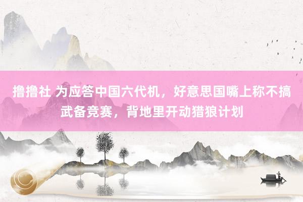 撸撸社 为应答中国六代机，好意思国嘴上称不搞武备竞赛，背地里开动猎狼计划