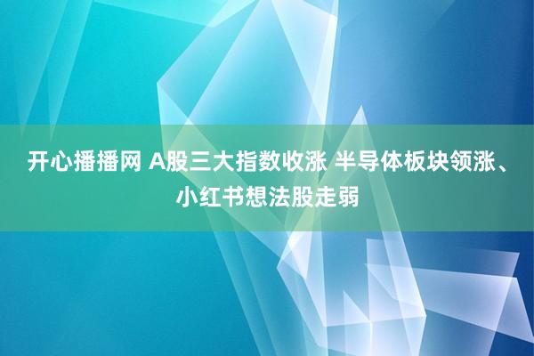 开心播播网 A股三大指数收涨 半导体板块领涨、小红书想法股走弱