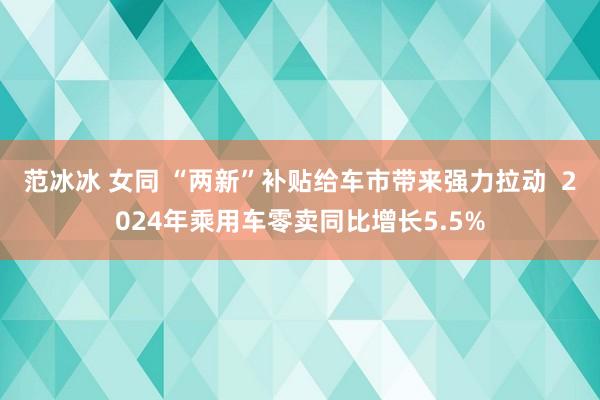 范冰冰 女同 “两新”补贴给车市带来强力拉动  2024年乘用车零卖同比增长5.5%