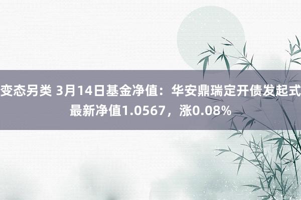变态另类 3月14日基金净值：华安鼎瑞定开债发起式最新净值1.0567，涨0.08%