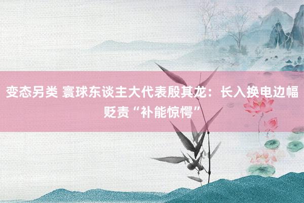 变态另类 寰球东谈主大代表殷其龙：长入换电边幅贬责“补能惊愕”