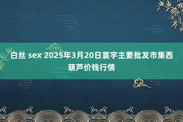 白丝 sex 2025年3月20日寰宇主要批发市集西葫芦价钱行情