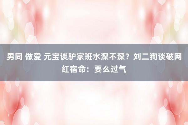 男同 做爱 元宝谈驴家班水深不深？刘二狗谈破网红宿命：要么过气