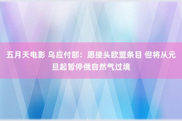 五月天电影 乌应付部：愿接头欧盟条目 但将从元旦起暂停俄自然气过境