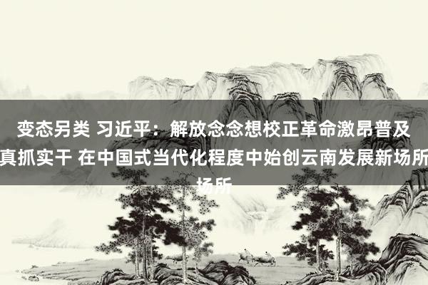 变态另类 习近平：解放念念想校正革命激昂普及真抓实干 在中国式当代化程度中始创云南发展新场所
