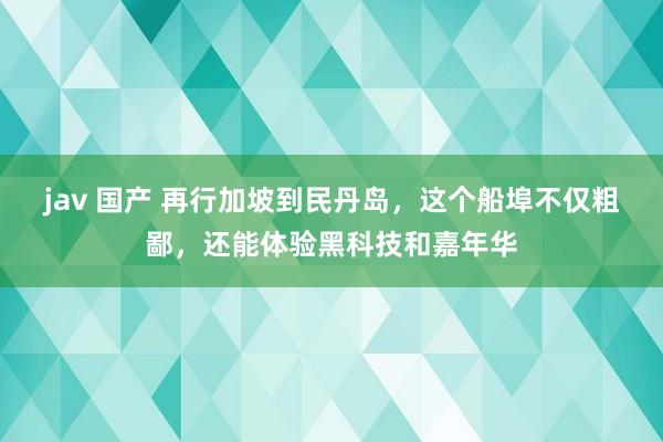jav 国产 再行加坡到民丹岛，这个船埠不仅粗鄙，还能体验黑科技和嘉年华