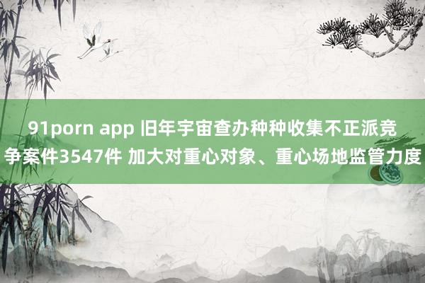 91porn app 旧年宇宙查办种种收集不正派竞争案件3547件 加大对重心对象、重心场地监管力度