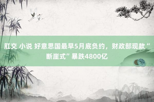 肛交 小说 好意思国最早5月底负约，财政部现款“断崖式”暴跌4800亿