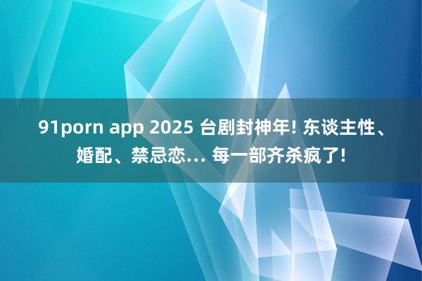91porn app 2025 台剧封神年! 东谈主性、婚配、禁忌恋… 每一部齐杀疯了!