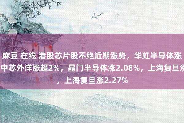 麻豆 在线 港股芯片股不绝近期涨势，华虹半导体涨超3%，中芯外洋涨超2%，晶门半导体涨2.08%，上海复旦涨2.27%