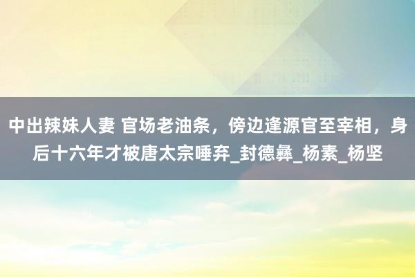 中出辣妹人妻 官场老油条，傍边逢源官至宰相，身后十六年才被唐太宗唾弃_封德彝_杨素_杨坚
