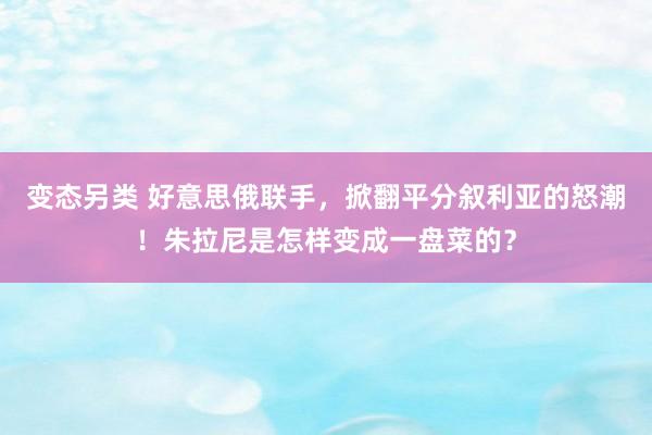 变态另类 好意思俄联手，掀翻平分叙利亚的怒潮！朱拉尼是怎样变成一盘菜的？
