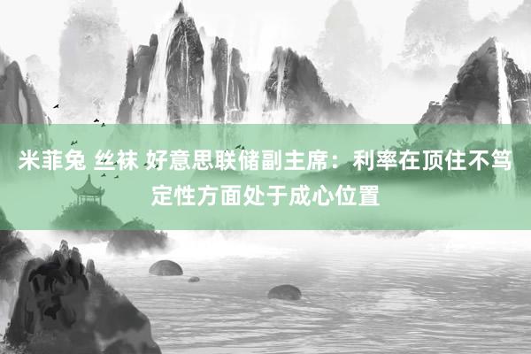 米菲兔 丝袜 好意思联储副主席：利率在顶住不笃定性方面处于成心位置