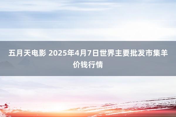 五月天电影 2025年4月7日世界主要批发市集羊价钱行情