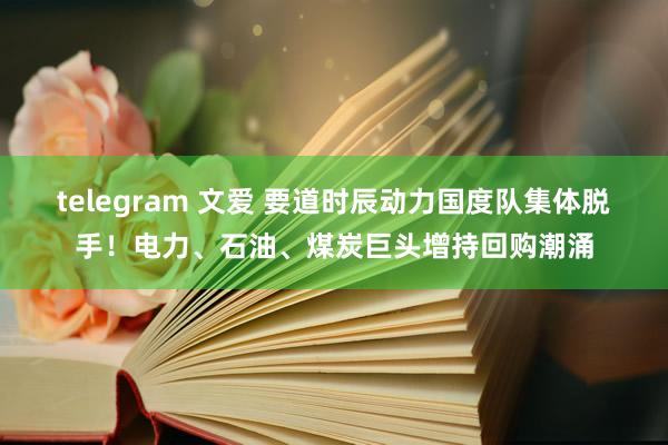 telegram 文爱 要道时辰动力国度队集体脱手！电力、石油、煤炭巨头增持回购潮涌