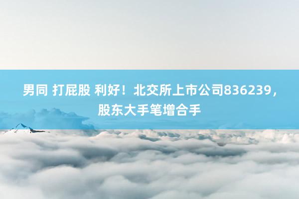 男同 打屁股 利好！北交所上市公司836239，股东大手笔增合手