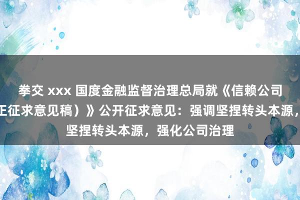 拳交 xxx 国度金融监督治理总局就《信赖公司治理办法（纠正征求意见稿）》公开征求意见：强调坚捏转头本源，强化公司治理