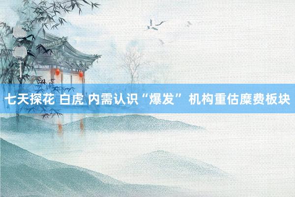 七天探花 白虎 内需认识“爆发” 机构重估糜费板块